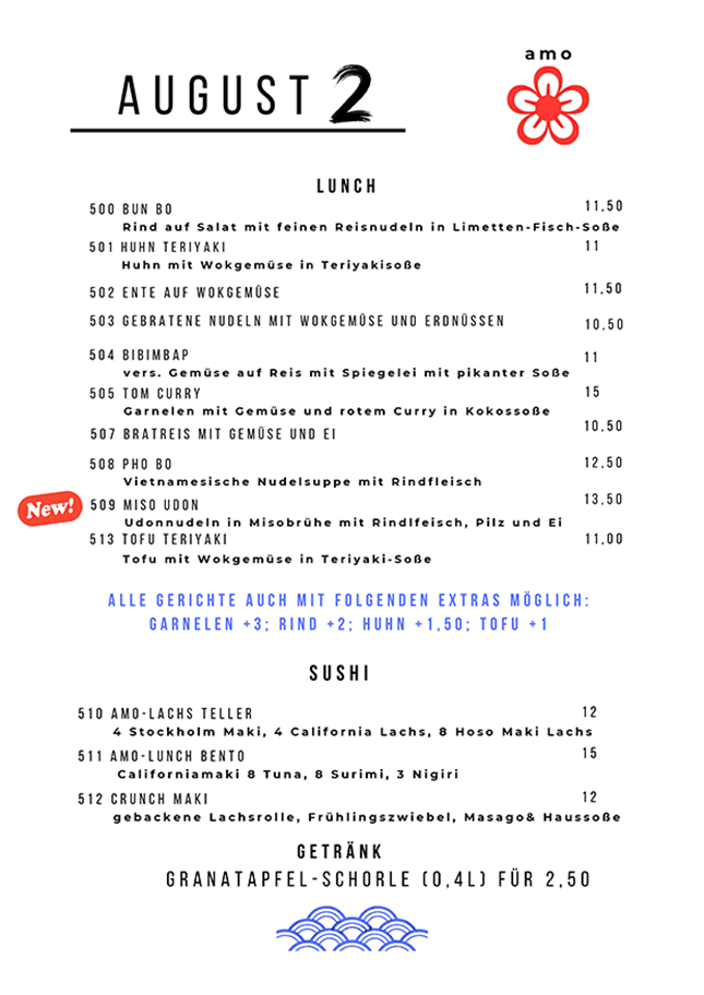 Mittagstisch Menu